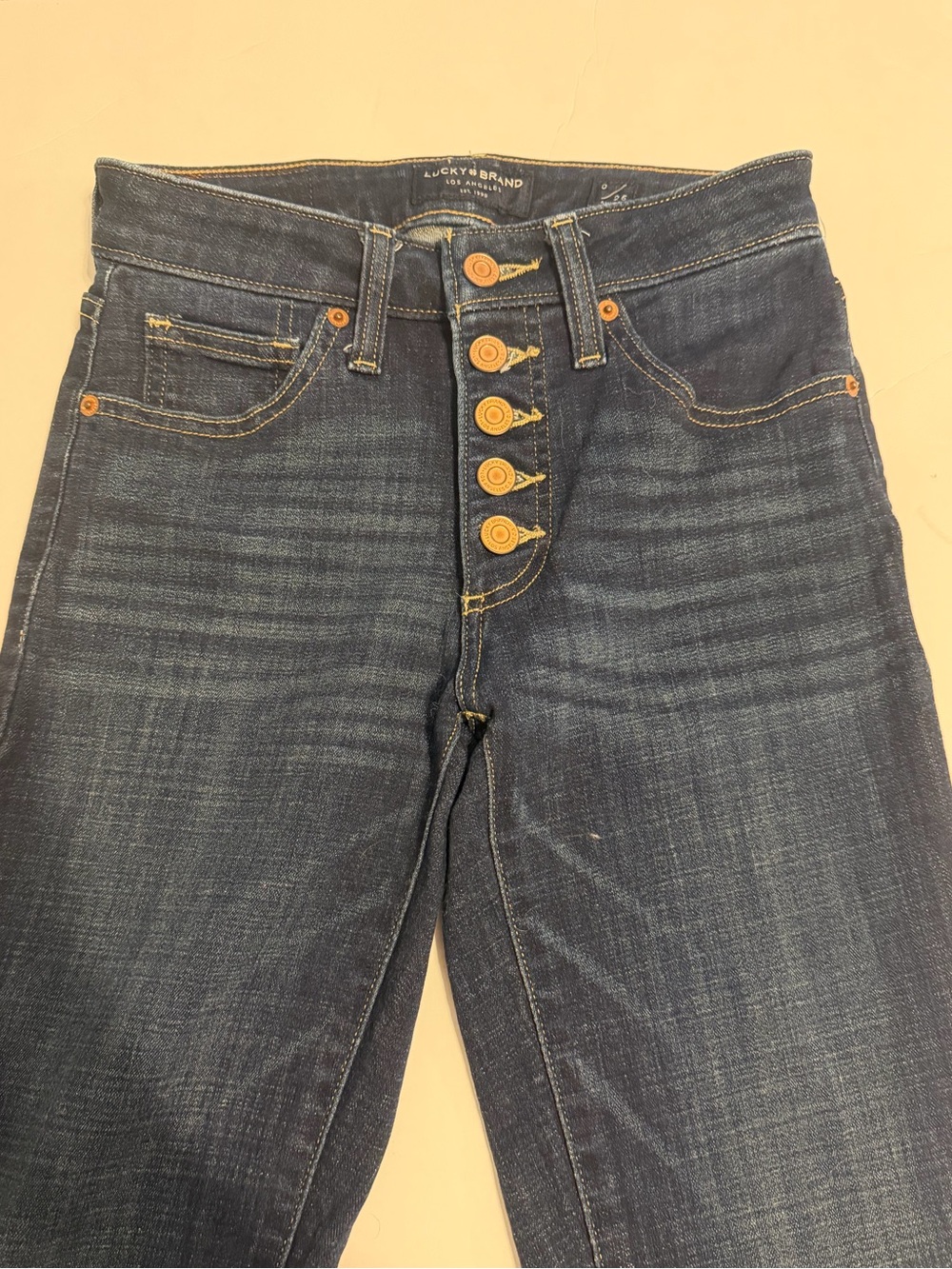 Lucky Brand Dark Blue Denim Button-Fly Jeans
